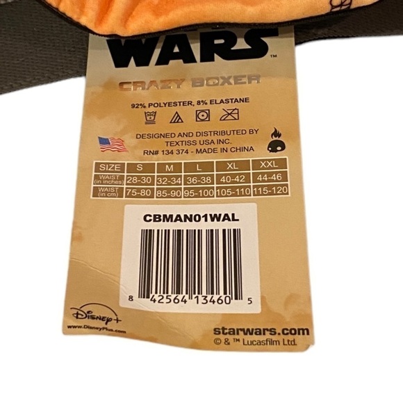CRAZY BOXER The Mandalorian Sunset Boxer Brief Underwear sz Medium Orange Yellow - Picture 4 of 7